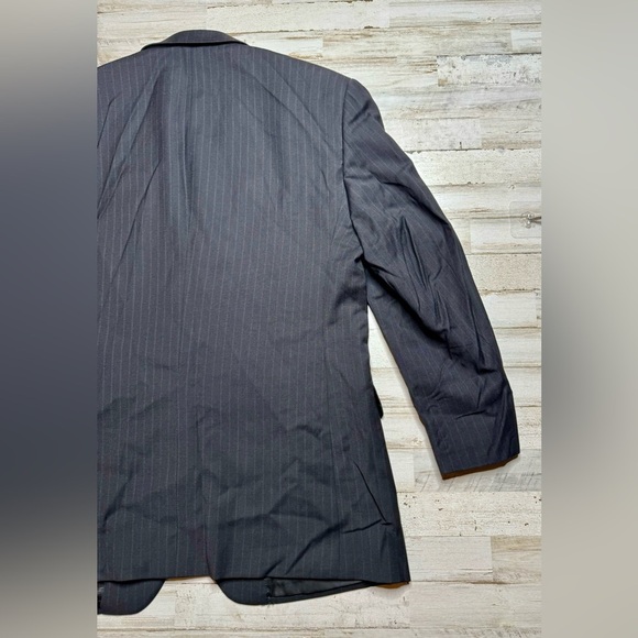 Jos. A. Bank Mens Black Wool Classic Fit Sport Coat Blazer Jacket 43R Pinstripe - Picture 6 of 11